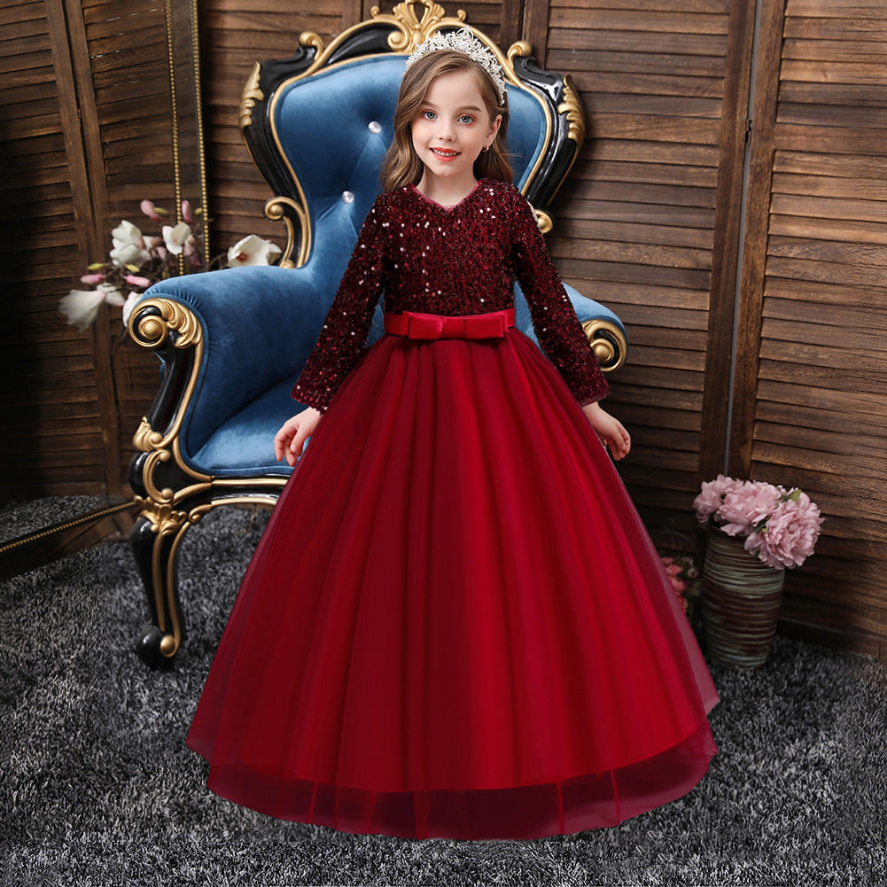 Girls Fashion Cotton Sequin Dress Kids Girls Dress