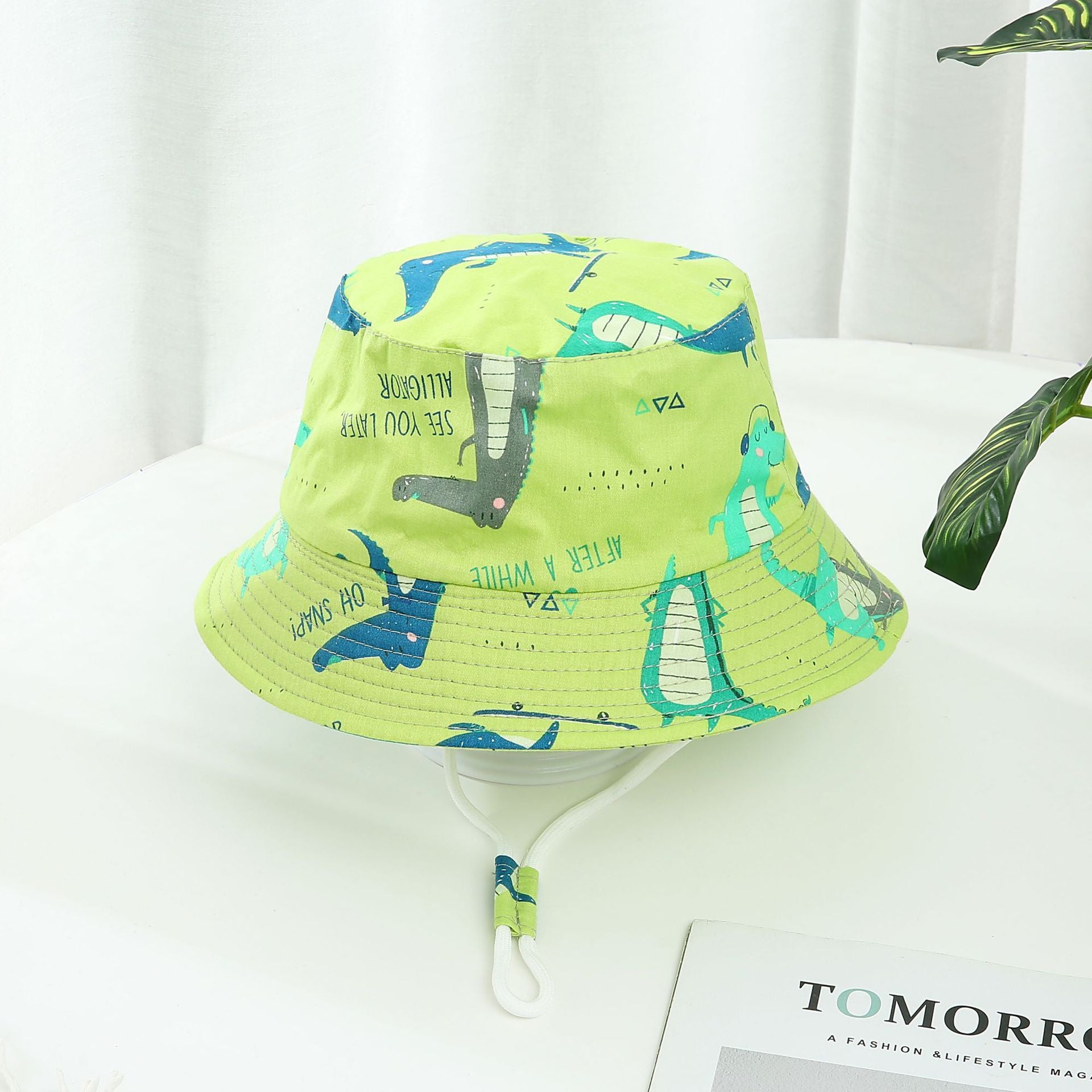 Children's Printed Dinosaur Bucket Sun Hat Big Brim Boy Girl Hat