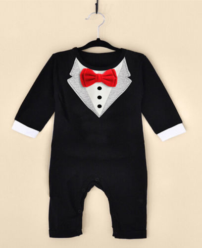 Children's gentleman long sleeve romper robe