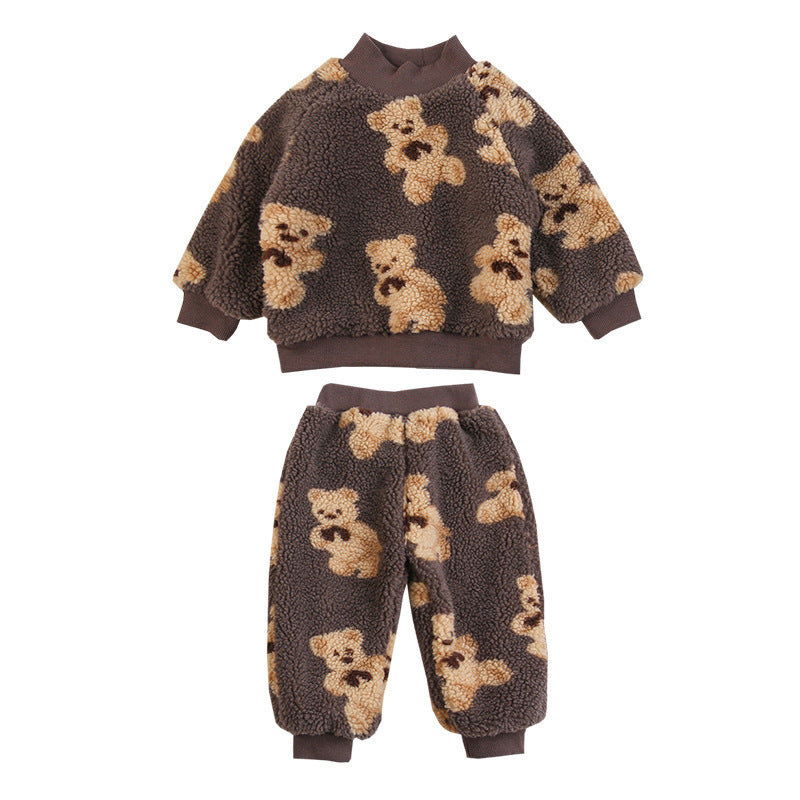 Children's autumn and winter lamb fur cartoon set