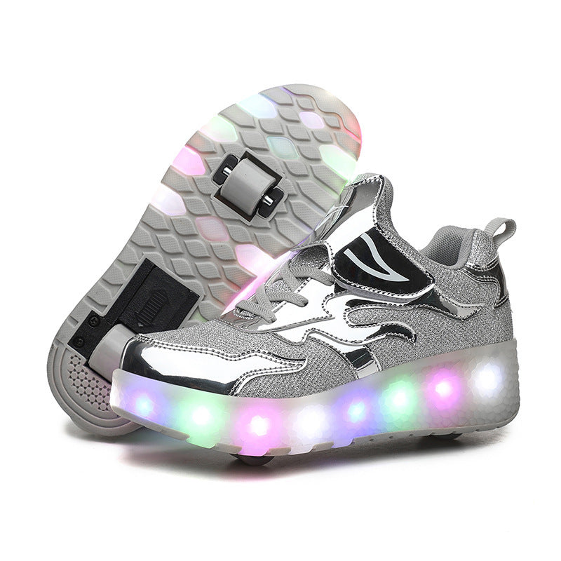 Children's Wheel Shoes LED  Light Emitting Charging Children's Lamp Shoes