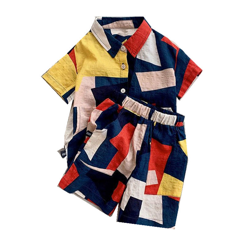 Boys Fashion Plaid Suit Two Piece