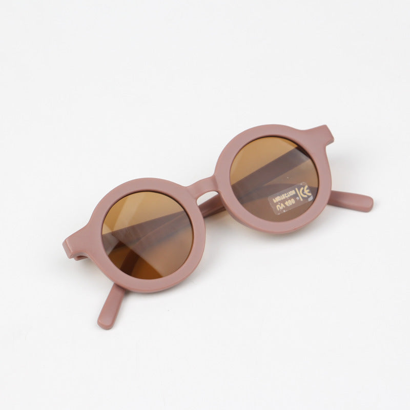 Children Round Frame Retro Mocha Glasses