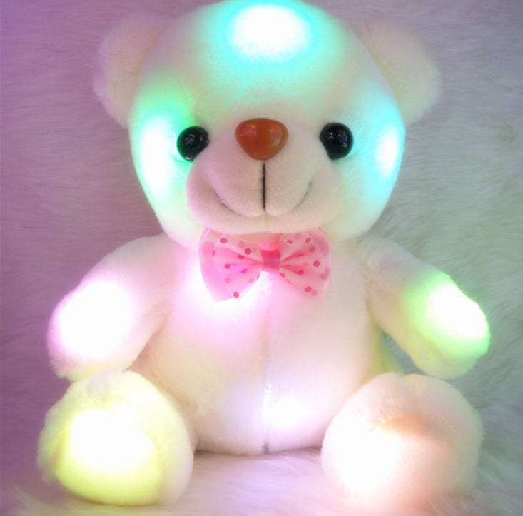 Colorful glowing hug bear doll love teddy bear plush toy