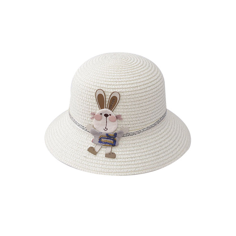 Cute Rabbit Decoration Bag Two-Piece Straw Hat