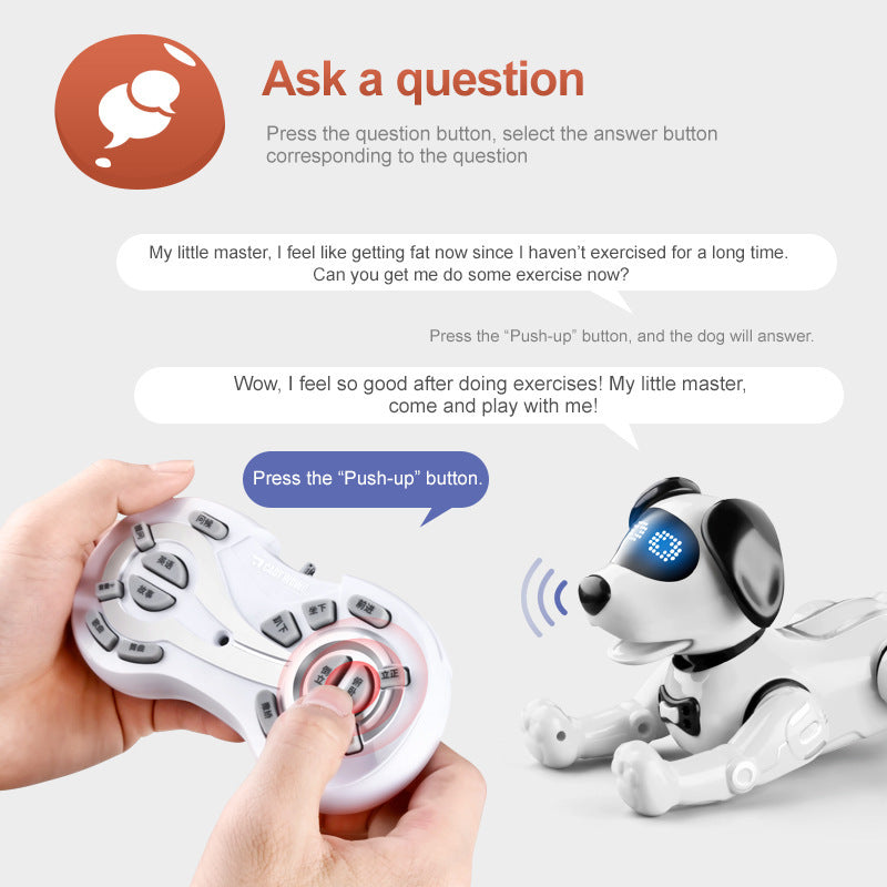 Smart Remote Control Robot Dog Children's Early Educational Toy Parent-Child Puzzle Interaction Electronic Pet Sing Dog Kid Gift