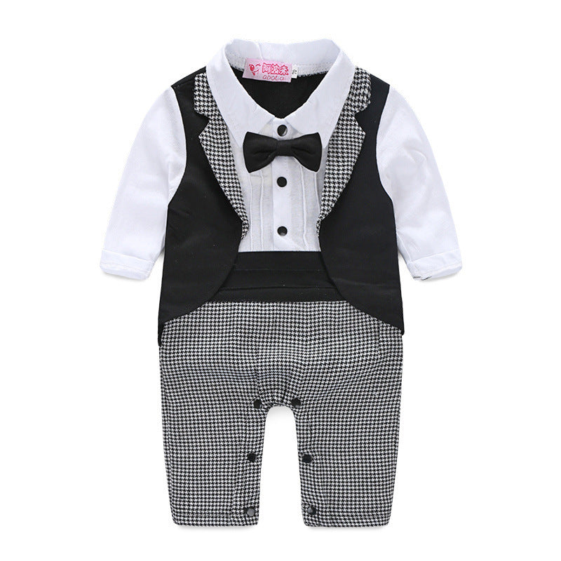 Boys' long-sleeved gentleman romper