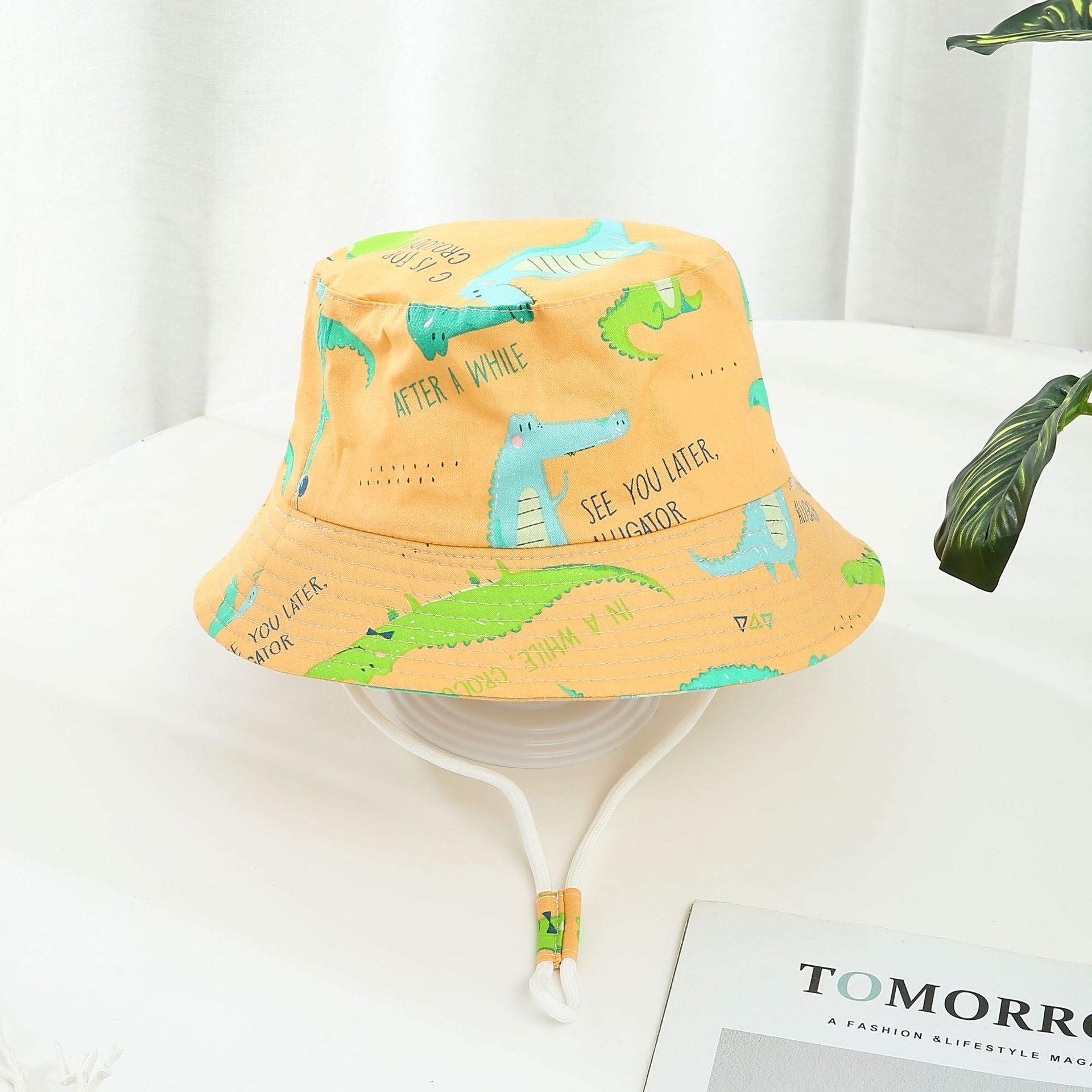 Children's Printed Dinosaur Bucket Sun Hat Big Brim Boy Girl Hat