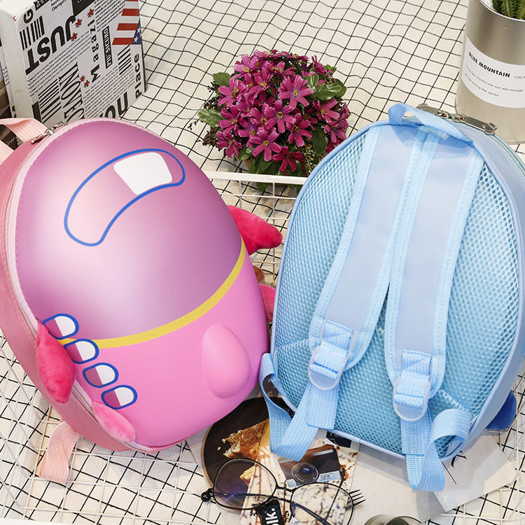 Wholesale children's cartoon kindergarten schoolbag small aircraft hard shell backpack waterproof eggshell double shoulder bag