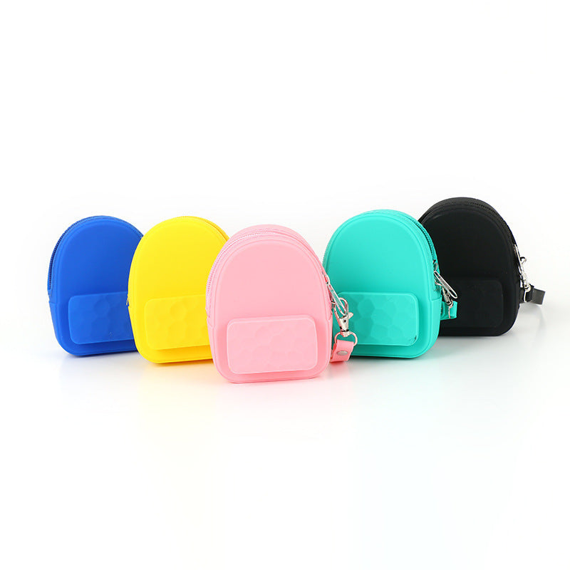 Lovely silicone earphone backpack portable handbag, handbag, handbag, purse, zero purse, children's candy color key bag manufacturer