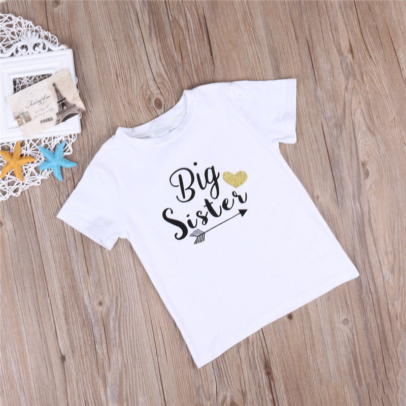 Baby Romper Sisters And Brothers Printed Short Sleeve