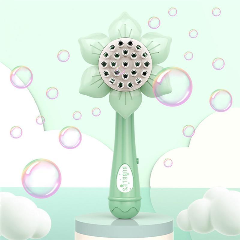 Sunflower Shape Bubble Machine Toy Portable Bubble Wand Toy Electric Bubble Blower Outdoor Toy