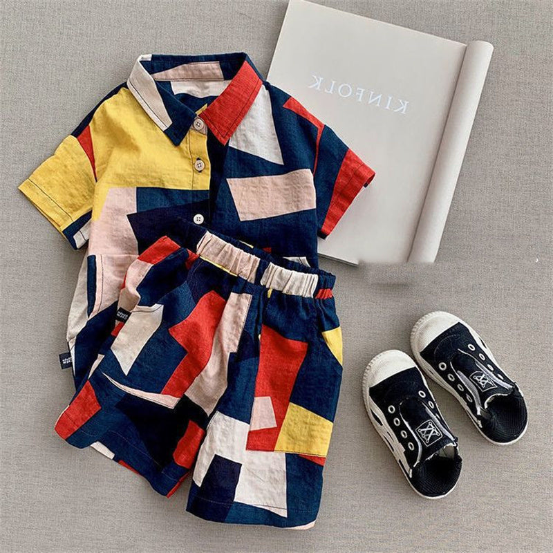 Boys Fashion Plaid Suit Two Piece