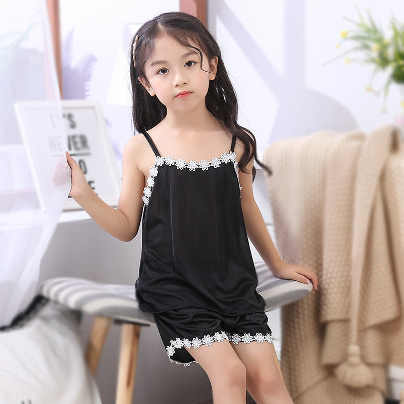 New Product Cute Children Sling Pajamas Girl Sleepwear & Robes