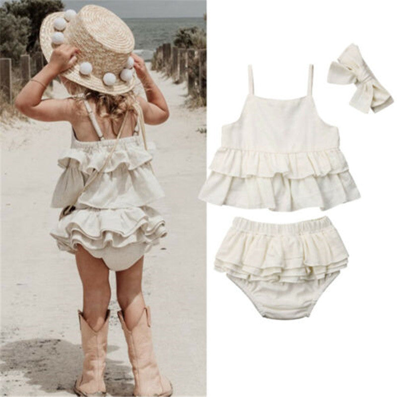 Ruffled shirt shorts set