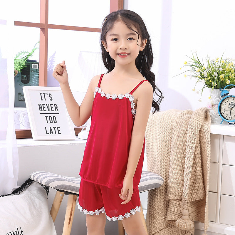 New Product Cute Children Sling Pajamas Girl Sleepwear & Robes