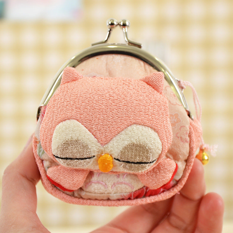 And The Wind Wings Owl Coin Bag Handbag Buckle Crepe With Bottom ZB077 Can Receive Customized Wallet