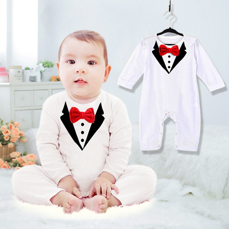 Children's gentleman long sleeve romper robe