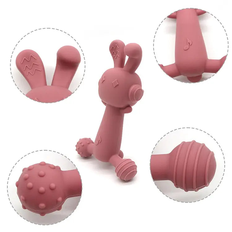 Bunny Silicone Teether Safe For Baby  |  Nubebe Special Toys