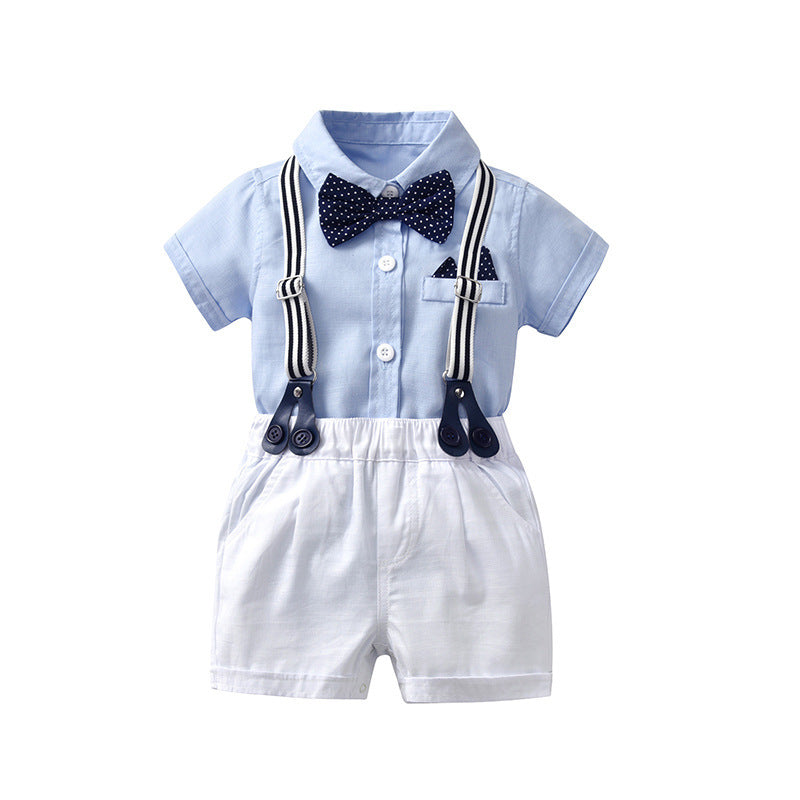 Baby Boy Gentleman Romper Suit Short-sleeved Shorts Romper