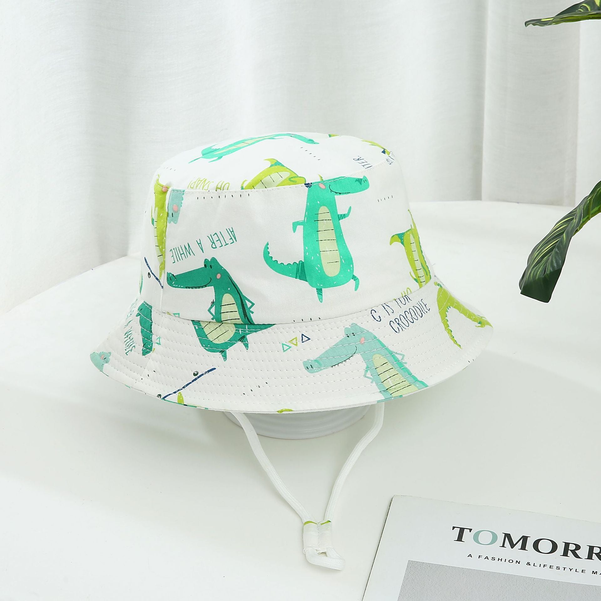 Children's Printed Dinosaur Bucket Sun Hat Big Brim Boy Girl Hat