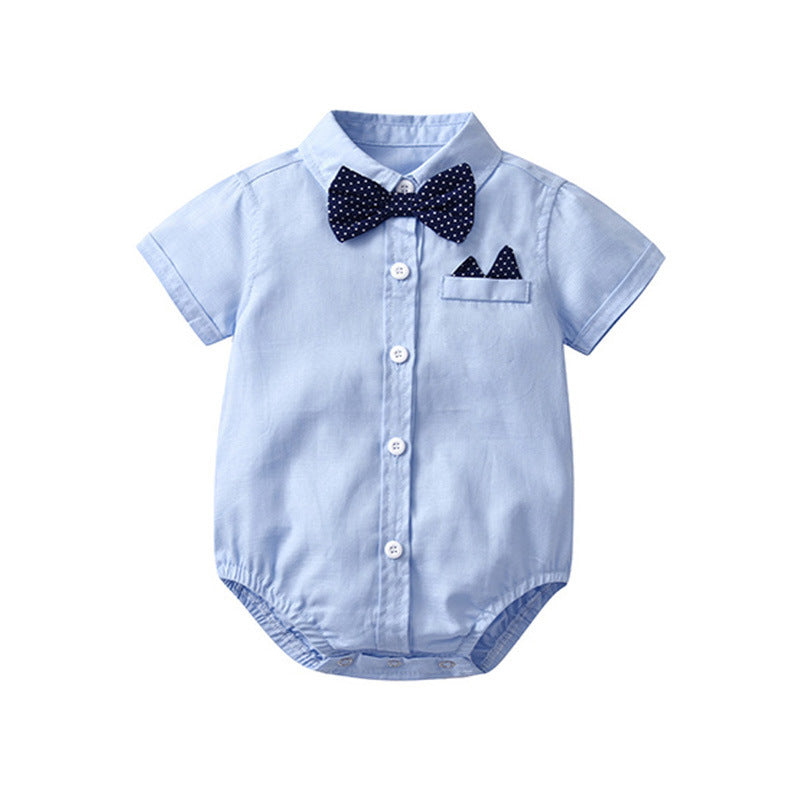 Baby Boy Gentleman Romper Suit Short-sleeved Shorts Romper