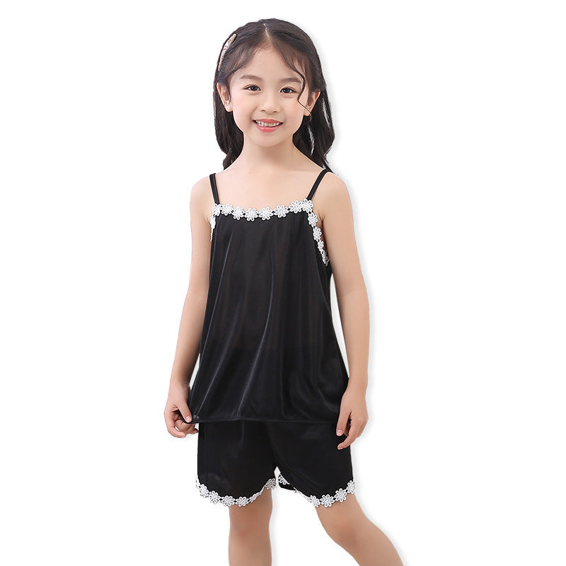 New Product Cute Children Sling Pajamas Girl Sleepwear & Robes