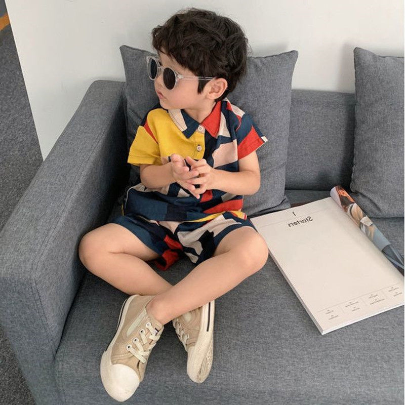 Boys Fashion Plaid Suit Two Piece