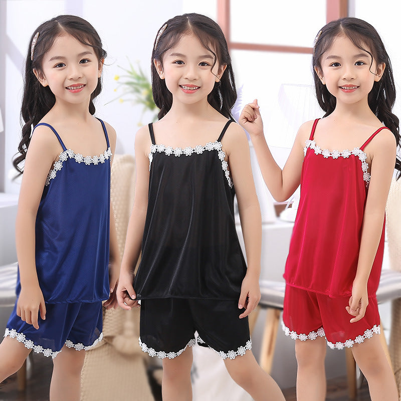 New Product Cute Children Sling Pajamas Girl Sleepwear & Robes