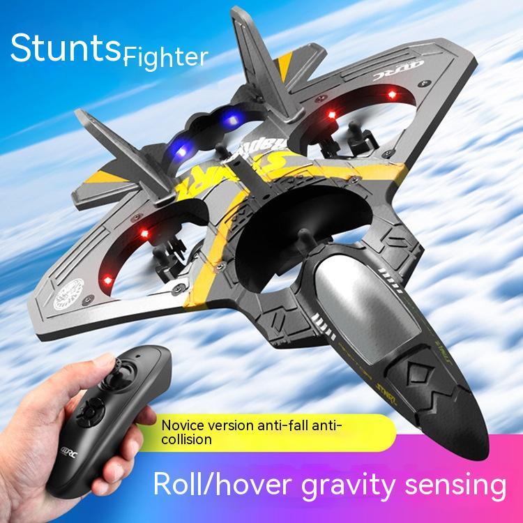 Children's Remote Control Aircraft V17 Fighter Drone Drop-resistant Foam Fixed Wing Glider Stunt Boy Toy