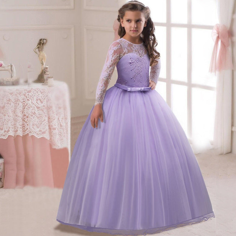 Kids Long Flower Girl Dress Dress