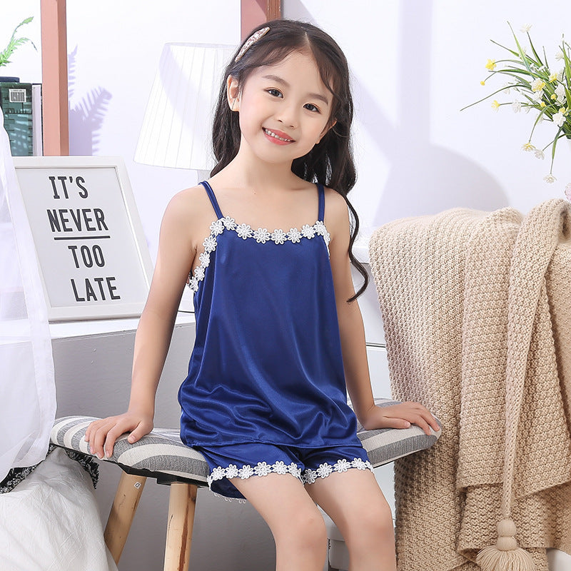 New Product Cute Children Sling Pajamas Girl Sleepwear & Robes