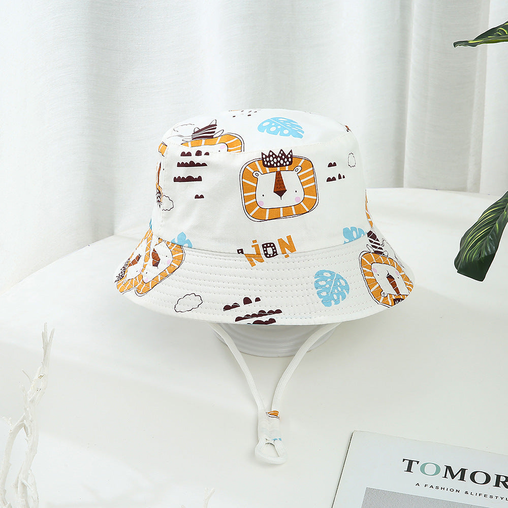 Children's Printed Dinosaur Bucket Sun Hat Big Brim Boy Girl Hat