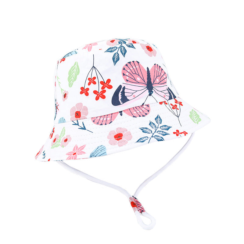 Children's Printed Dinosaur Bucket Sun Hat Big Brim Boy Girl Hat