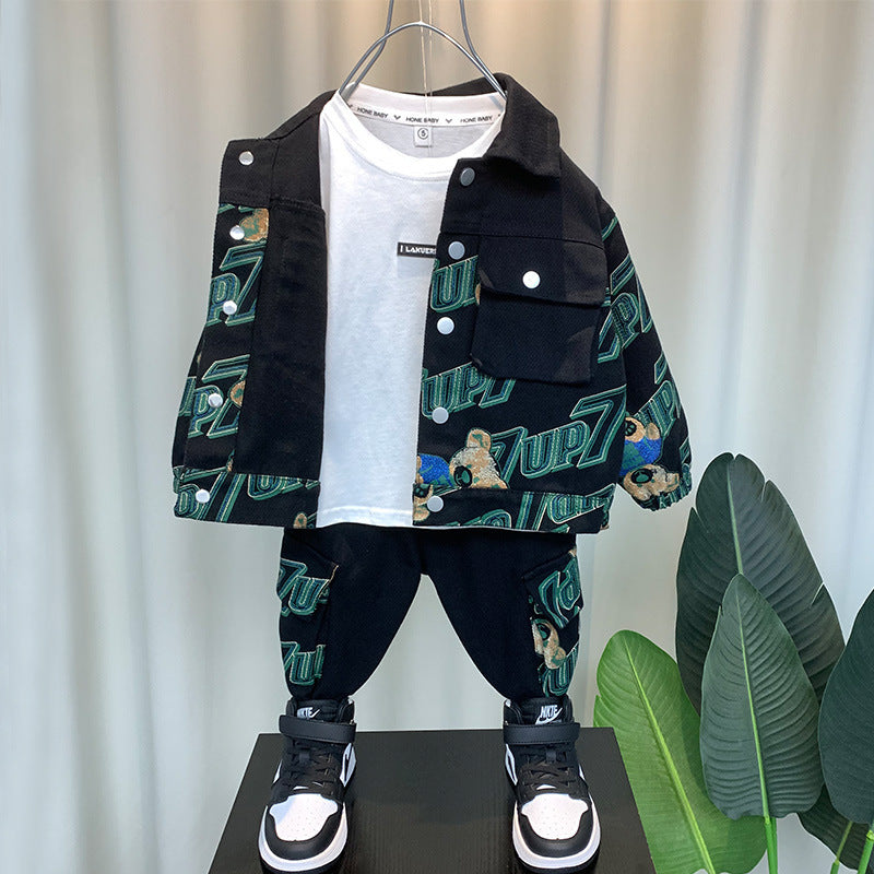 Boy Denim Suit Spring Two-piece Suit