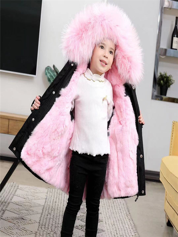 Children's Jackets Girls' Clothes Boys And Babies Big Fur Collar