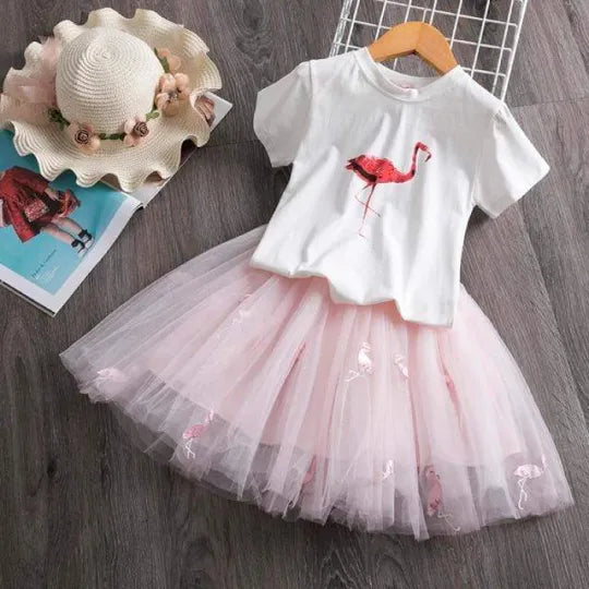 Flamingo Top and Tutu Skirt