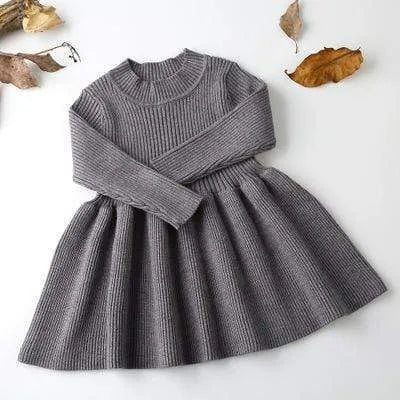 Girls Long Sleeve Knitted Dress