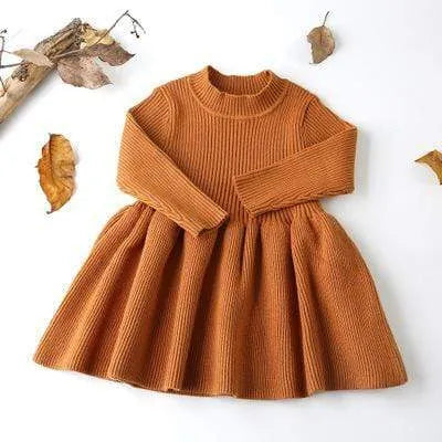 Girls Long Sleeve Knitted Dress