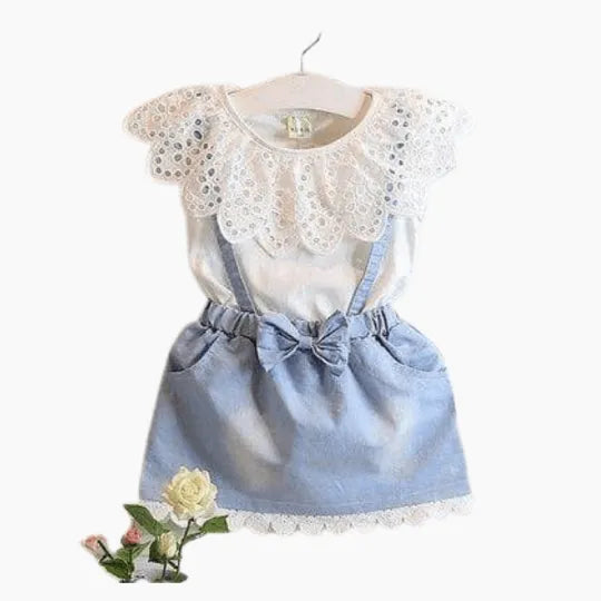 Short Sleeve Bow Cotton dress